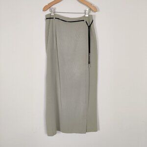 Oasis Women's Midi Skirt Size 14 Gray Lined Y2K Business Casual Minimalist Style